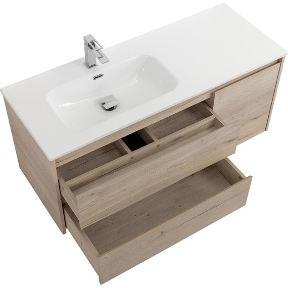 Тумба подвесная с раковиной BelBagno KRAFT-1200-2C-1A-SO-RGB-L 120 см, Rovere Galifax Bianco - фото 4