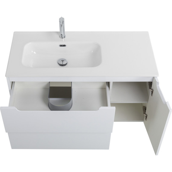 Тумба подвесная с раковиной BelBagno ETNA-1000-2C-1A-SO-BL-L 100 см (раковина BB1000ETL-L) Bianco Lucido, Цвет фасада: Bianco Lucido - фото 10