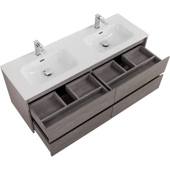 Тумба подвесная с раковиной BelBagno KRAFT-1200-4C-SO-2-CG 120 см, Cemento Grigio - фото 6