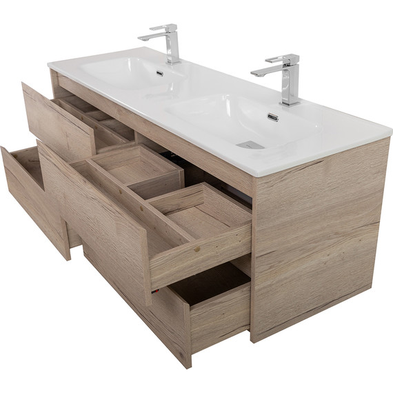 Тумба подвесная с раковиной BelBagno KRAFT-1200-4C-SO-2-RGB 120 см, Rovere Galifax Bianco - фото 9