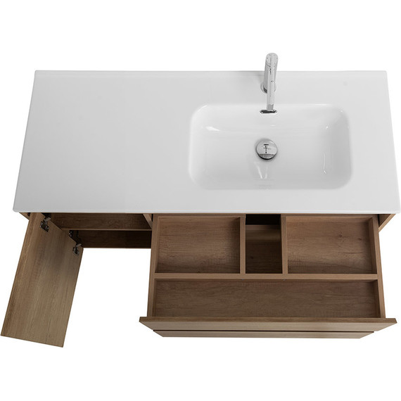 Тумба подвесная с раковиной BelBagno KRAFT-1000-2C-1A-SO-RNN-R 100 см, Rovere Nebrasca Nature - фото 9