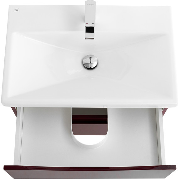 Тумба подвесная с раковиной BelBagno MARINO-CER-600-2C-SO-BRDL-P 60 см, Bordo Lucido - фото 7