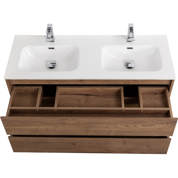 Тумба подвесная с раковиной BelBagno KRAFT-1200-2C-SO-2-RT 120 см, Rovere Tabacco - фото 5