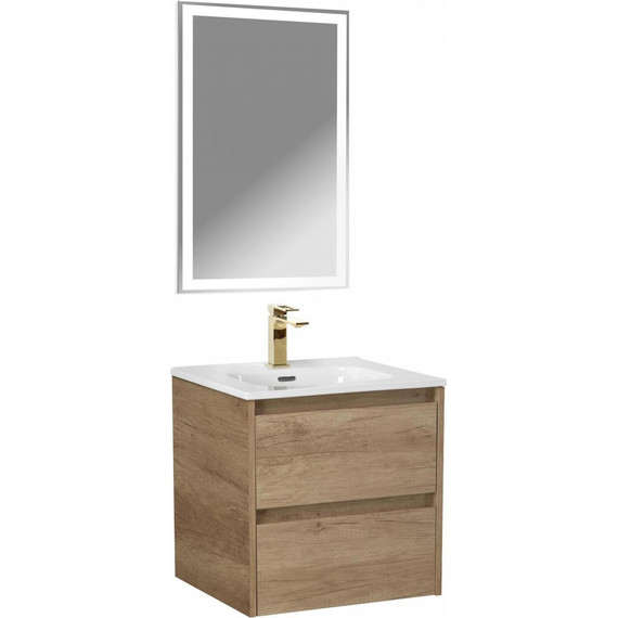 Тумба подвесная с раковиной BelBagno KRAFT-500-2C-SO-RNN 50 см, Rovere Nebrasca Nature, Цвет фасада: Rovere Nebrasca Nature - фото 11