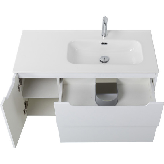 Тумба подвесная с раковиной BelBagno ETNA-1000-2C-1A-SO-BL-R 100 см (раковина BB1000ETL-R) Bianco Lucido, Цвет фасада: Bianco Lucido - фото 10