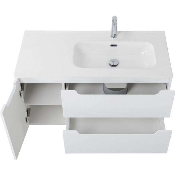 Тумба подвесная с раковиной BelBagno ETNA-1000-2C-1A-SO-BL-R 100 см (раковина BB1000ETL-R) Bianco Lucido, Цвет фасада: Bianco Lucido - фото 11