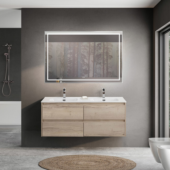 Тумба подвесная с раковиной BelBagno KRAFT-1200-4C-SO-2-RGB 120 см, Rovere Galifax Bianco - фото 11