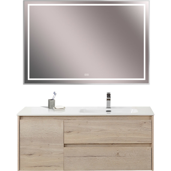Тумба подвесная с раковиной BelBagno KRAFT-1200-2C-1A-SO-RGB-R 120 см, Rovere Galifax Bianco - фото 11