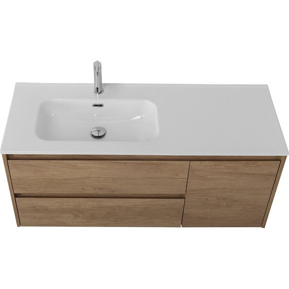 Тумба подвесная с раковиной BelBagno KRAFT-1200-2C-1A-SO-RNN-L 120 см, Rovere Nebrasca Nature - фото 6