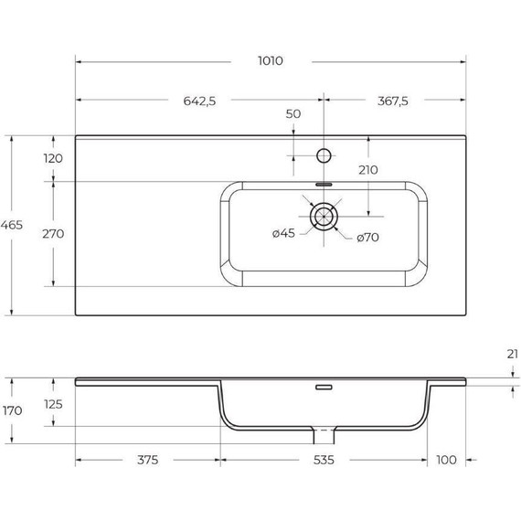Тумба подвесная с раковиной BelBagno KRAFT-1000-2C-1A-SO-RT-R 100 см, Rovere Tabacco - фото 11
