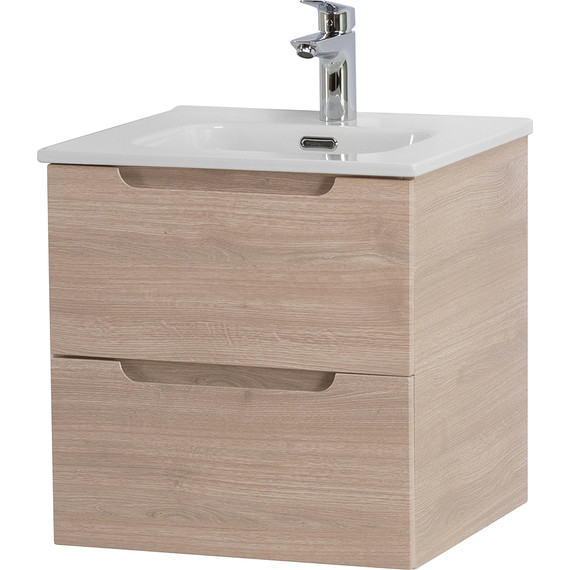 Тумба подвесная с раковиной BelBagno ETNA-500-2C-SO-RG 50 см (раковина BB500ETL) Rovere Grigio, Цвет фасада: Rovere Grigio - фото 2