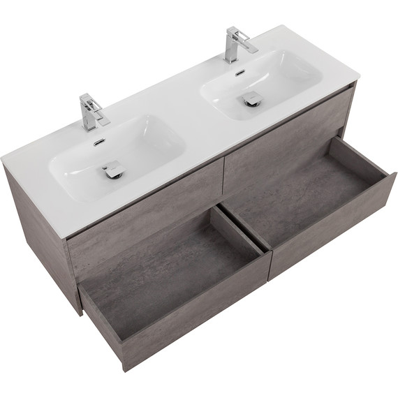 Тумба подвесная с раковиной BelBagno KRAFT-1400-4C-SO-2-CG 140 см, Cemento Grigio - фото 4