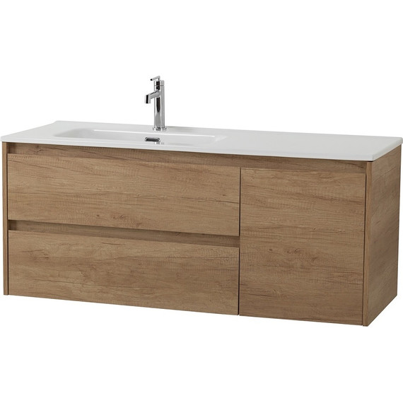 Тумба подвесная с раковиной BelBagno KRAFT-1200-2C-1A-SO-RNN-L 120 см, Rovere Nebrasca Nature - фото 5