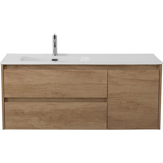 Тумба подвесная с раковиной BelBagno KRAFT-1200-2C-1A-SO-RNN-L 120 см, Rovere Nebrasca Nature - фото 
