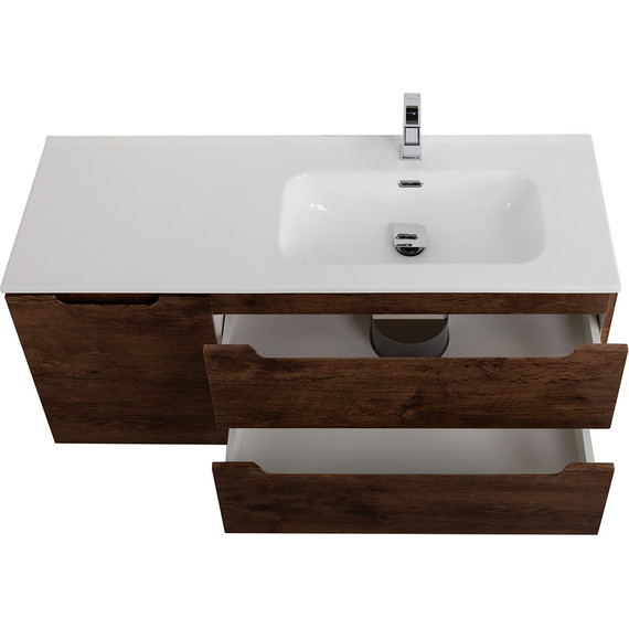 Тумба подвесная с раковиной BelBagno ETNA-1000-2C-1A-SO-RW-R 100 см (раковина BB1000ETL-R) Rovere Moro, Цвет фасада: Rovere Moro - фото 6