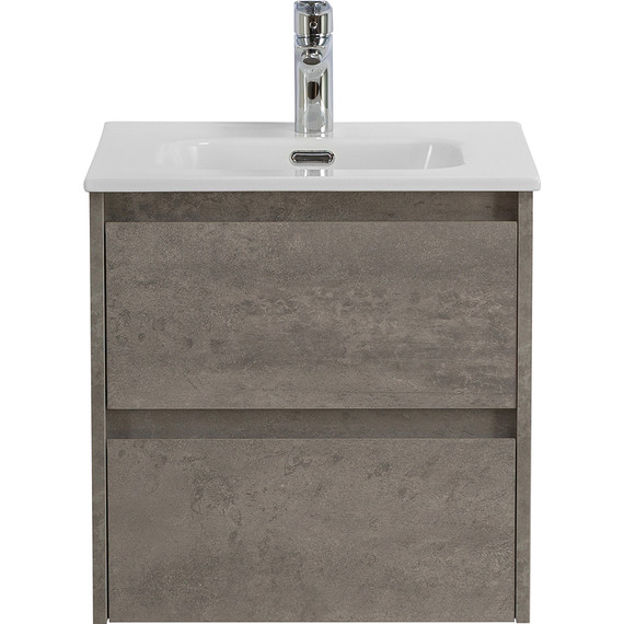 Тумба подвесная с раковиной BelBagno KRAFT-500-2C-SO-CG 50 см, Cemento Grigio, Цвет фасада: Cemento Grigio - фото 