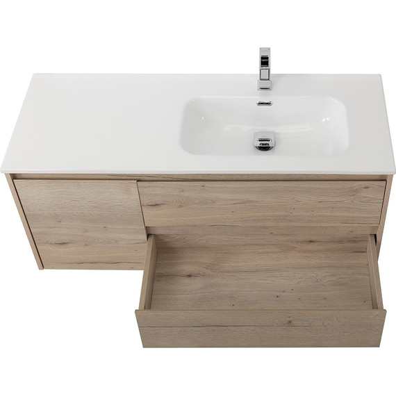 Тумба подвесная с раковиной BelBagno KRAFT-1200-2C-1A-SO-RGB-R 120 см, Rovere Galifax Bianco - фото 6