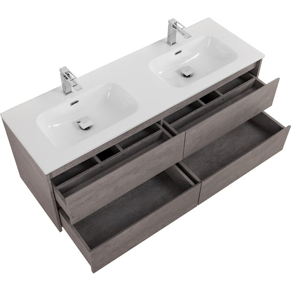 Тумба подвесная с раковиной BelBagno KRAFT-1200-4C-SO-2-CG 120 см, Cemento Grigio - фото 5