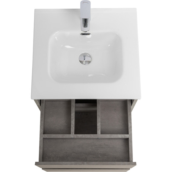 Тумба подвесная с раковиной BelBagno KRAFT-500-2C-SO-CG 50 см, Cemento Grigio, Цвет фасада: Cemento Grigio - фото 5