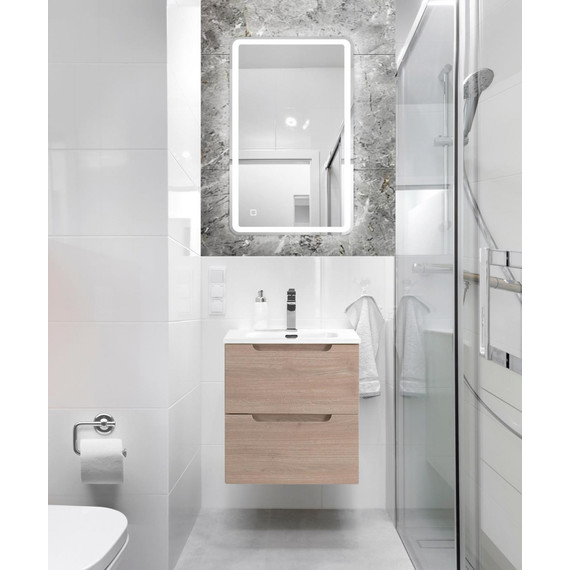 Тумба подвесная с раковиной BelBagno ETNA-500-2C-SO-RG 50 см (раковина BB500ETL) Rovere Grigio, Цвет фасада: Rovere Grigio - фото 9