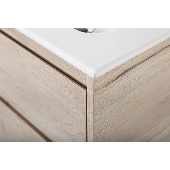 Тумба подвесная с раковиной BelBagno KRAFT-500-2C-SO-RGB 50 см, Rovere Galifax Bianco, Цвет фасада: Rovere Galifax Bianco - фото 4