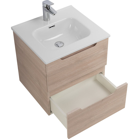 Тумба подвесная с раковиной BelBagno ETNA-500-2C-SO-RG 50 см (раковина BB500ETL) Rovere Grigio, Цвет фасада: Rovere Grigio - фото 4