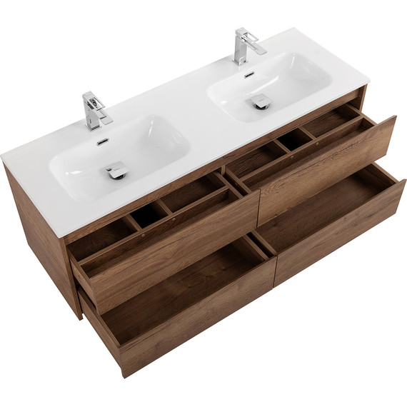 Тумба подвесная с раковиной BelBagno KRAFT-1200-4C-SO-2-RT 120 см, Rovere Tabacco - фото 5