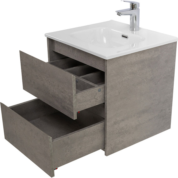 Тумба подвесная с раковиной BelBagno KRAFT-500-2C-SO-CG 50 см, Cemento Grigio, Цвет фасада: Cemento Grigio - фото 8