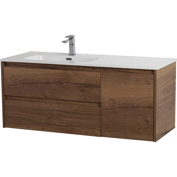 Тумба подвесная с раковиной BelBagno KRAFT-1200-2C-1A-SO-RT-L 120 см, Rovere Tabacco - фото 2