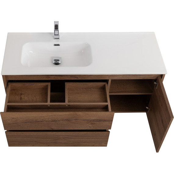 Тумба подвесная с раковиной BelBagno KRAFT-1200-2C-1A-SO-RT-L 120 см, Rovere Tabacco - фото 7