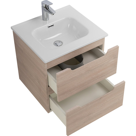 Тумба подвесная с раковиной BelBagno ETNA-500-2C-SO-RG 50 см (раковина BB500ETL) Rovere Grigio, Цвет фасада: Rovere Grigio - фото 5