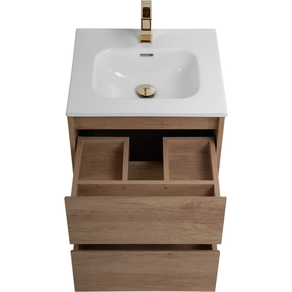 Тумба подвесная с раковиной BelBagno KRAFT-500-2C-SO-RNN 50 см, Rovere Nebrasca Nature, Цвет фасада: Rovere Nebrasca Nature - фото 7