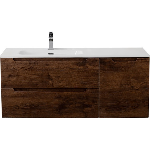 Тумба подвесная с раковиной BelBagno ETNA-1000-2C-1A-SO-RW-L 100 см (раковина BB1000ETL-L) Rovere Moro, Цвет фасада: Rovere Moro - фото 