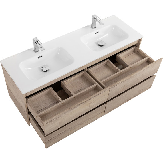 Тумба подвесная с раковиной BelBagno KRAFT-1200-4C-SO-2-RGB 120 см, Rovere Galifax Bianco - фото 6