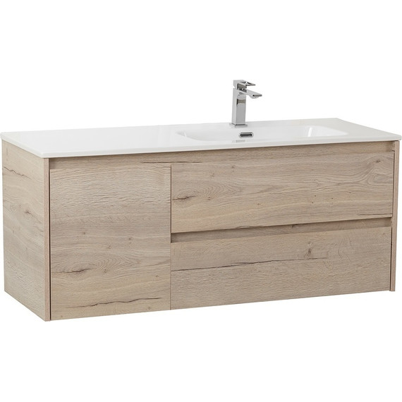 Тумба подвесная с раковиной BelBagno KRAFT-1000-2C-1A-SO-RGB-R 100 см, Rovere Galifax Bianco - фото 2