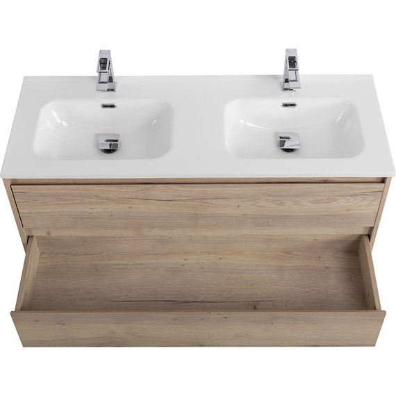 Тумба подвесная с раковиной BelBagno KRAFT-1200-2C-SO-2-RGB 120 см, Rovere Galifax Bianco - фото 6