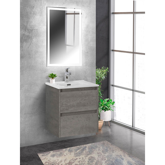Тумба подвесная с раковиной BelBagno KRAFT-500-2C-SO-CG 50 см, Cemento Grigio, Цвет фасада: Cemento Grigio - фото 9