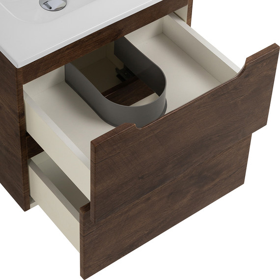 Тумба подвесная с раковиной BelBagno ETNA-500-2C-SO-RW 50 см (раковина BB500ETL) Rovere Moro, Цвет фасада: Rovere Moro - фото 7