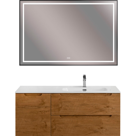 Тумба подвесная с раковиной BelBagno ETNA-1200-2C-1A-SO-RN-R 120 см (раковина BB1200ETL-R) Rovere Nature, Цвет фасада: Rovere Nature - фото 11