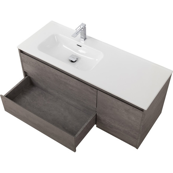 Тумба подвесная с раковиной BelBagno KRAFT-1200-2C-1A-SO-CG-L 120 см, Cemento Grigio - фото 3