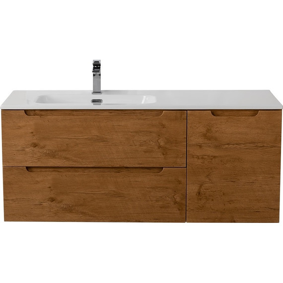 Тумба подвесная с раковиной BelBagno ETNA-1000-2C-1A-SO-RN-L 100 см (раковина BB1000ETL-L) Rovere Nature, Цвет фасада: Rovere Nature - фото 
