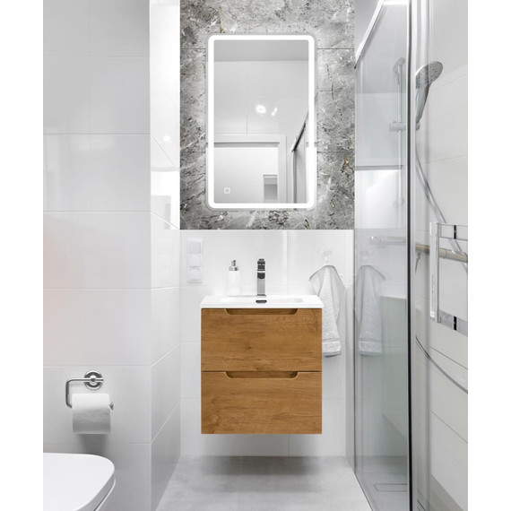 Тумба подвесная с раковиной BelBagno ETNA-500-2C-SO-RN 50 см (раковина BB500ETL) Rovere Nature, Цвет фасада: Rovere Nature - фото 10
