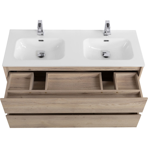 Тумба подвесная с раковиной BelBagno KRAFT-1200-2C-SO-2-RGB 120 см, Rovere Galifax Bianco - фото 7