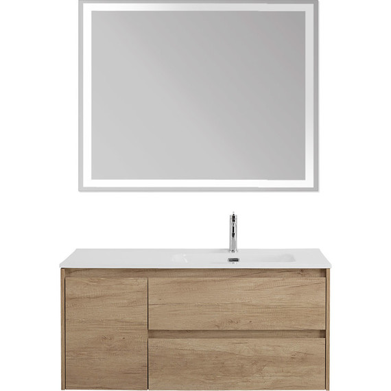 Тумба подвесная с раковиной BelBagno KRAFT-1000-2C-1A-SO-RNN-R 100 см, Rovere Nebrasca Nature - фото 12
