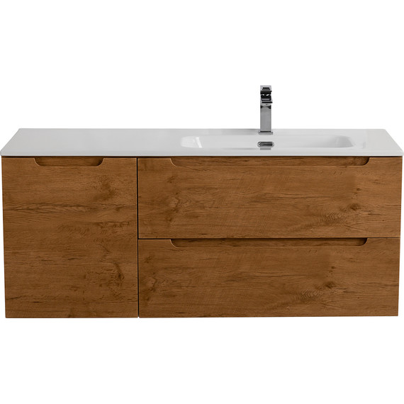 Тумба подвесная с раковиной BelBagno ETNA-1000-2C-1A-SO-RN-R 100 см (раковина BB1000ETL-R) Rovere Nature, Цвет фасада: Rovere Nature - фото 