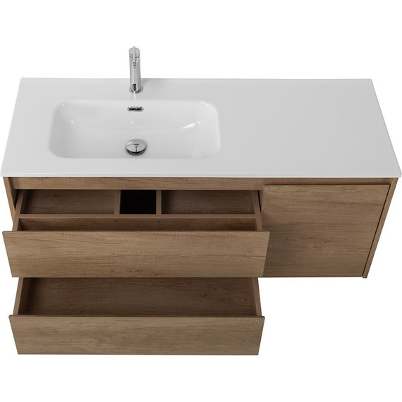 Тумба подвесная с раковиной BelBagno KRAFT-1200-2C-1A-SO-RNN-L 120 см, Rovere Nebrasca Nature - фото 11