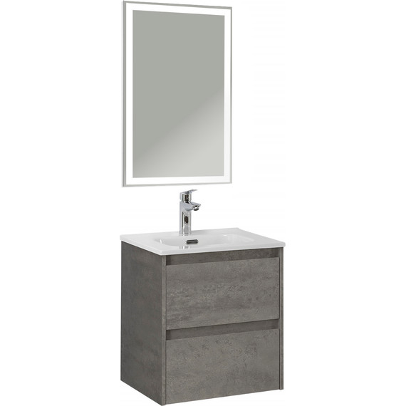 Тумба подвесная с раковиной BelBagno KRAFT-500-2C-SO-CG 50 см, Cemento Grigio, Цвет фасада: Cemento Grigio - фото 10