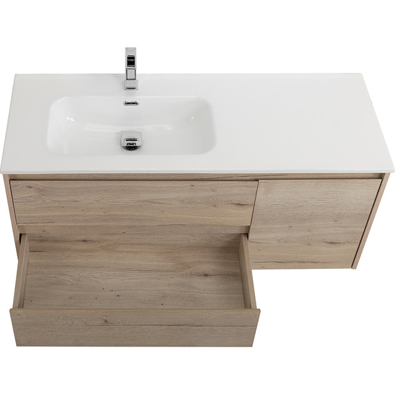 Тумба подвесная с раковиной BelBagno KRAFT-1000-2C-1A-SO-RGB-L 100 см, Rovere Galifax Bianco - фото 6