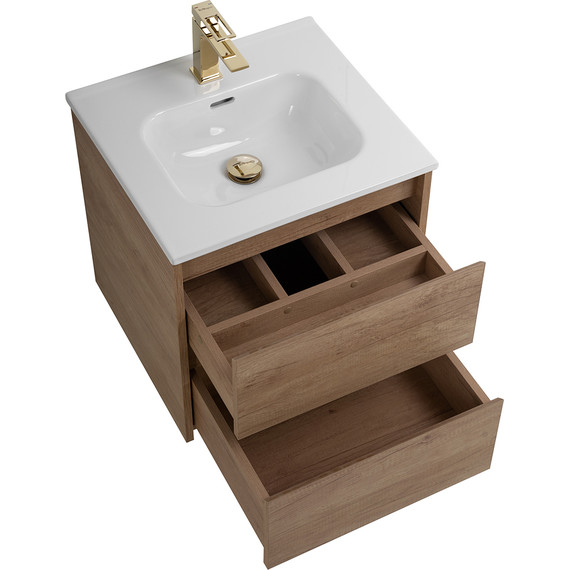 Тумба подвесная с раковиной BelBagno KRAFT-500-2C-SO-RNN 50 см, Rovere Nebrasca Nature, Цвет фасада: Rovere Nebrasca Nature - фото 6