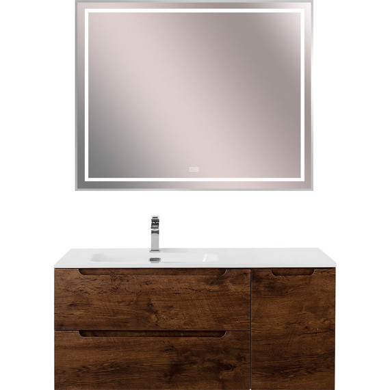 Тумба подвесная с раковиной BelBagno ETNA-1000-2C-1A-SO-RW-L 100 см (раковина BB1000ETL-L) Rovere Moro, Цвет фасада: Rovere Moro - фото 11